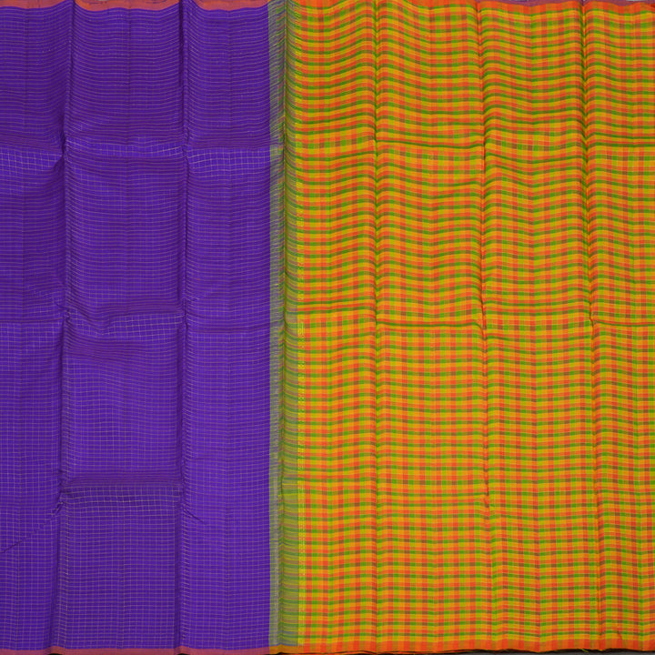 Hayagrivas Handloom Purplish-Blue Kanjivaram Silk Saree KBD1988B3-2