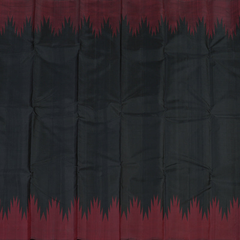 Hayagrivas Black Handloom Kanjivaram Silk Saree with Dark Maroon Border KBD1990B3-3