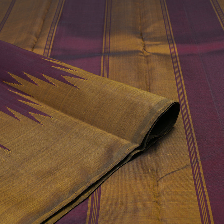 Hayagrivas Handloom Thread Work Silk Saree in Araku Maroon with Temple Border KBD1990B3-5