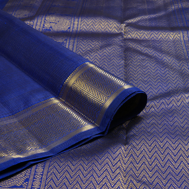 Hayagrivas Blue Handloom Kanjivaram Silk Saree KBD1995B2-1