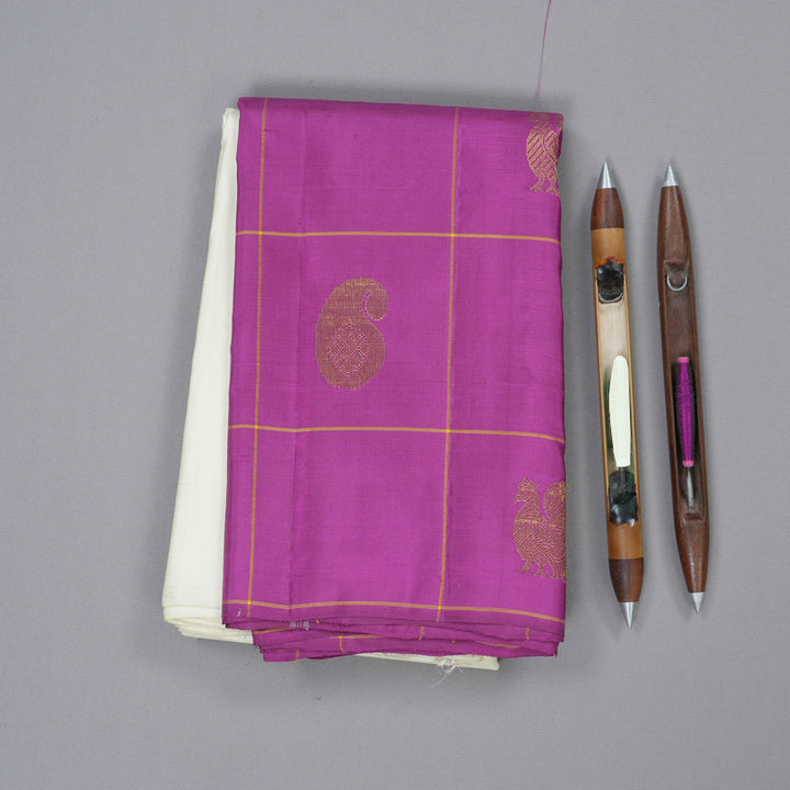 Hayagrivas Handloom Kanjivaram Silk Saree in Graceful Half White KBD1998B1-2