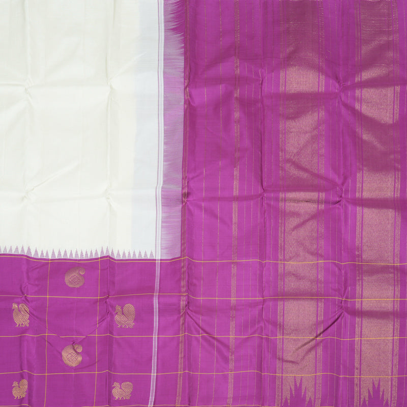 Hayagrivas Handloom Kanjivaram Silk Saree in Graceful Half White KBD1998B1-2
