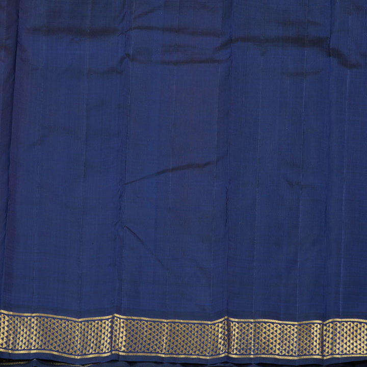 Hayagrivas Orange Handloom Kanjivaram Silk Saree with Dark Blue Border KBD1999B1-1