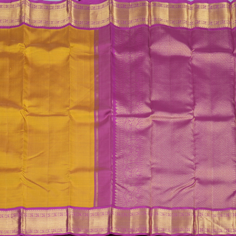 Hayagrivas Handloom Kanjivaram Silk Saree in Lustrous Mustard KBD1999B3-1