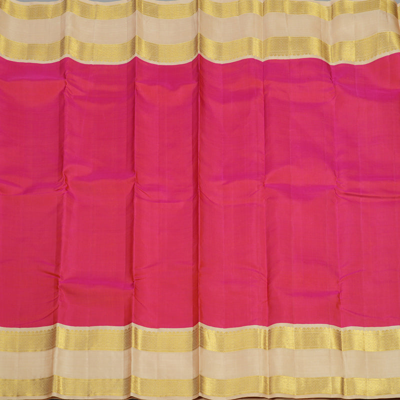 Hayagrivas Handloom Pure Kanjivaram Silk Saree in Enchanting Orangish Pink KBD2000D5-1