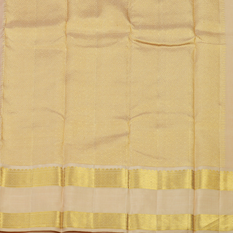 Hayagrivas Handloom Pure Kanjivaram Silk Saree in Enchanting Orangish Pink KBD2000D5-1