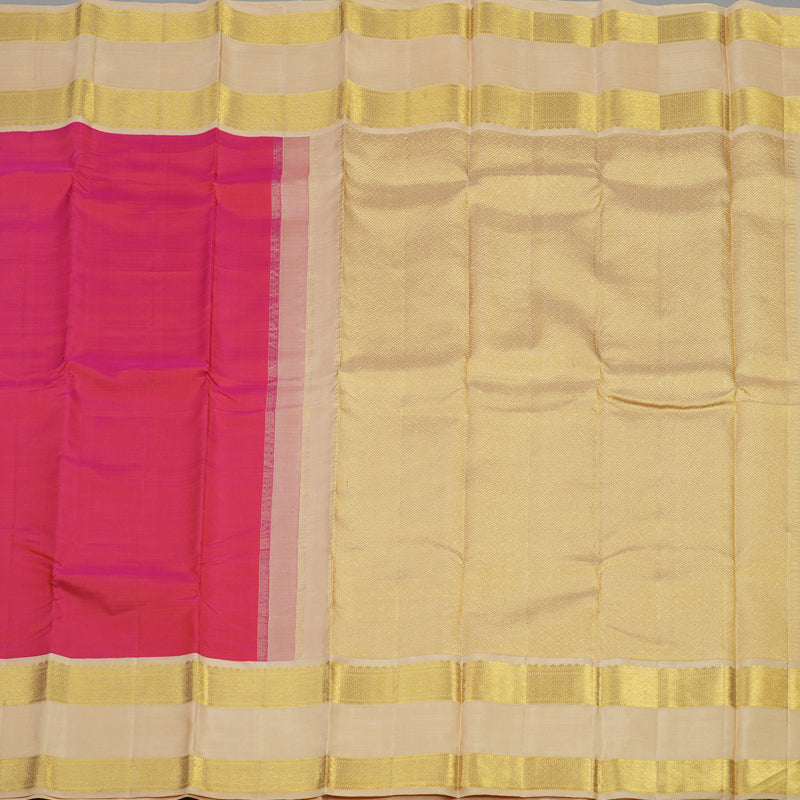 Hayagrivas Handloom Pure Kanjivaram Silk Saree in Enchanting Orangish Pink KBD2000D5-1