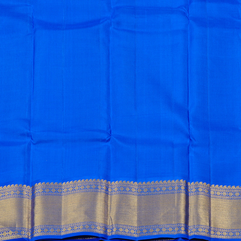Hayagrivas Fluorescent Green Handloom Kanjivaram Silk Saree with Blue Border KBD2003B1-1