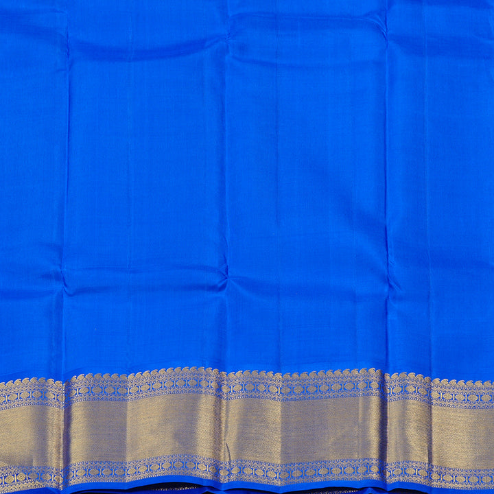 Hayagrivas Fluorescent Green Handloom Kanjivaram Silk Saree with Blue Border KBD2003B1-1