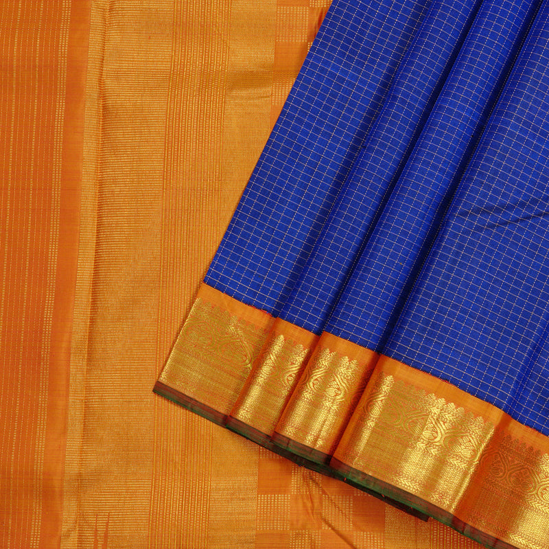 Hayagrivas Handloom Kanjivaram Silk Saree in Timeless Blue KBD2005B1-1
