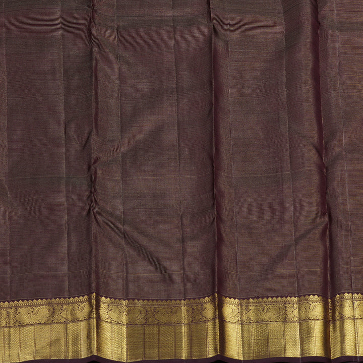 Hayagrivas Handloom Kanjivaram Silk Saree in Sophiticated Dark Brown KBD2006B4-1