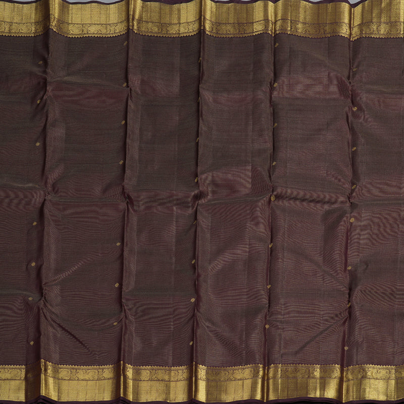 Hayagrivas Handloom Kanjivaram Silk Saree in Sophiticated Dark Brown KBD2006B4-1