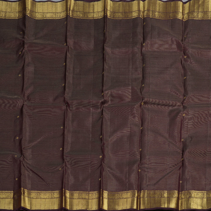 Hayagrivas Handloom Kanjivaram Silk Saree in Sophiticated Dark Brown KBD2006B4-1
