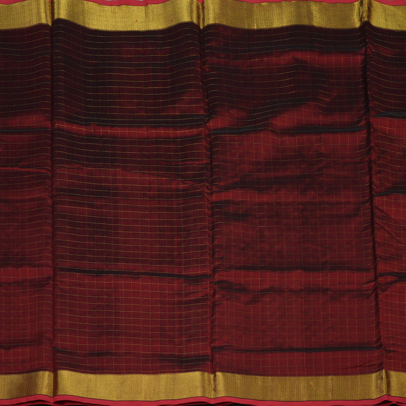 Hayagrivas Araku Maroon Pure Ten Yards Silk Cotton Saree KBD2007B4-1
