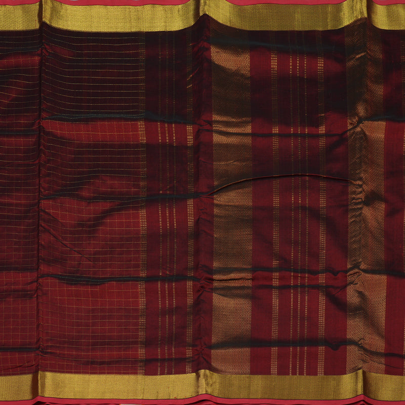 Hayagrivas Araku Maroon Pure Ten Yards Silk Cotton Saree KBD2007B4-1