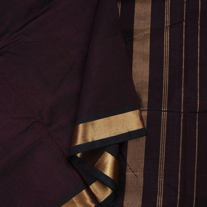 Hayagrivas Handloom Silk Cotton Saree in Poised Dark Brown KBD2008B1-26