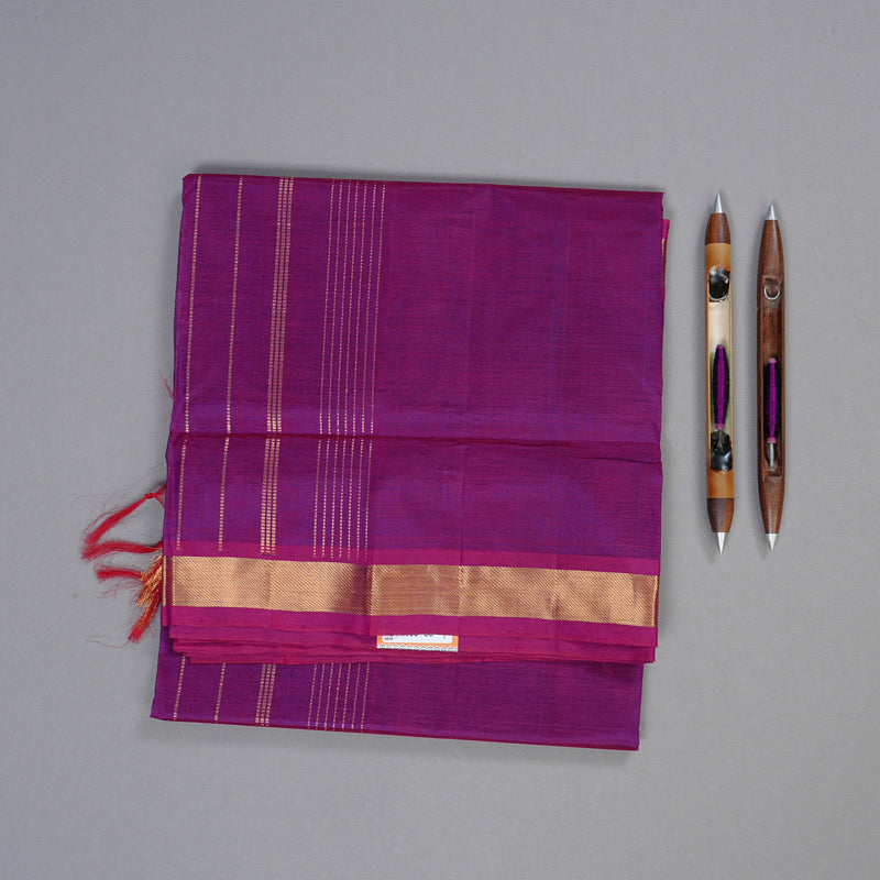 Hayagrivas Handloom Silk Cotton Saree in Regal Purple KBD2008B1-32
