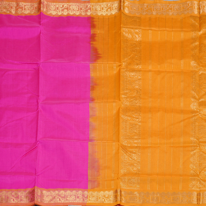 Hayagrivas Handloom Silk Cotton Saree in Gorgeous Pink KBD2008B2-29