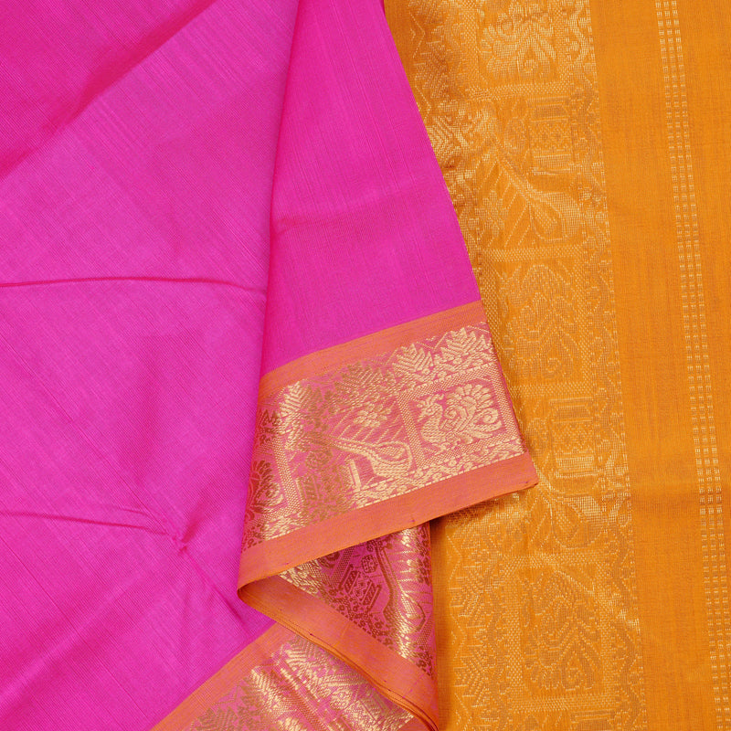 Hayagrivas Handloom Silk Cotton Saree in Gorgeous Pink KBD2008B2-29