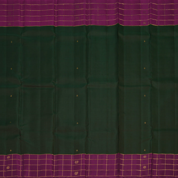 Hayagrivas Handloom Karum Pachai Kanjivaram Silk Saree with Wine Purple Border KBD2010B17-1