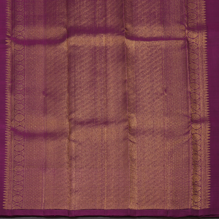 Hayagrivas Handloom Karum Pachai Kanjivaram Silk Saree with Wine Purple Border KBD2010B17-1