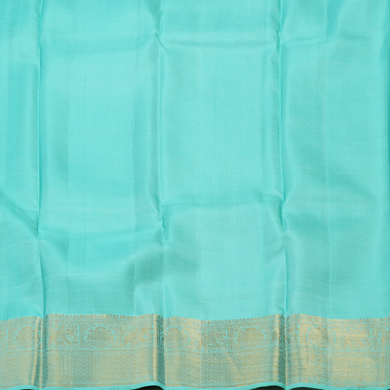 Hayagrivas Handloom Black Kanjivaram Silk Saree with Sky Blue border KBD2010B21-1