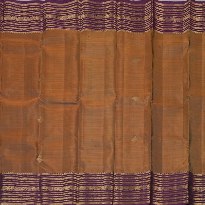 Hayagrivas Handloom Kanjivaram Silk Saree in Enchanting Rust Orange KBD2010B6-1
