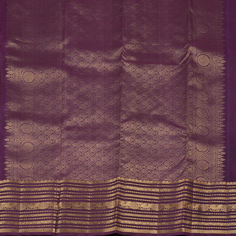 Hayagrivas Handloom Kanjivaram Silk Saree in Enchanting Rust Orange KBD2010B6-1