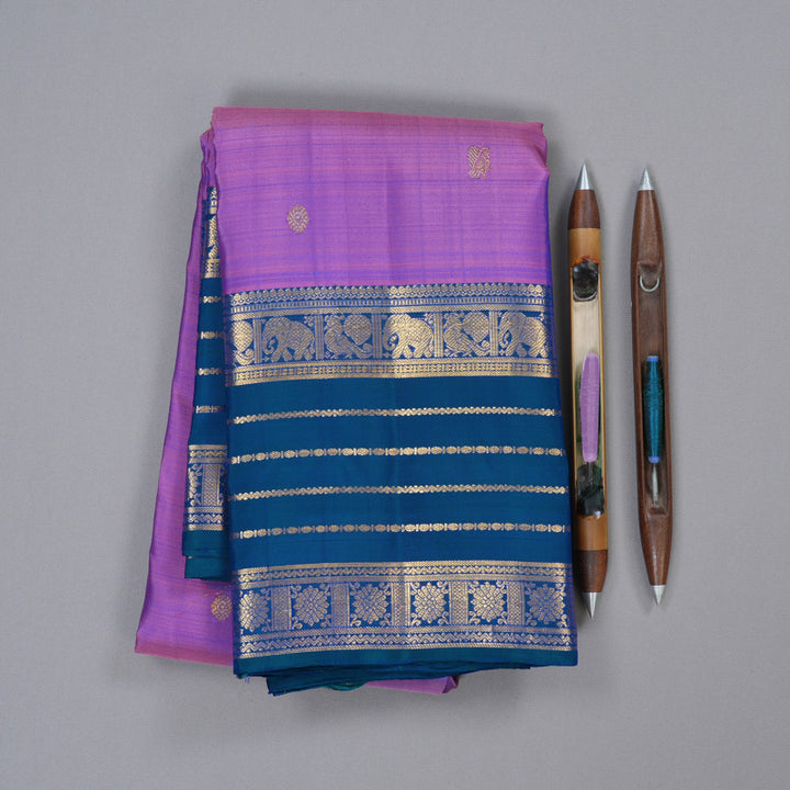 Hayagrivas Handloom Kanjivaram Silk Saree in Lustrous Purple KBD2010B6-2