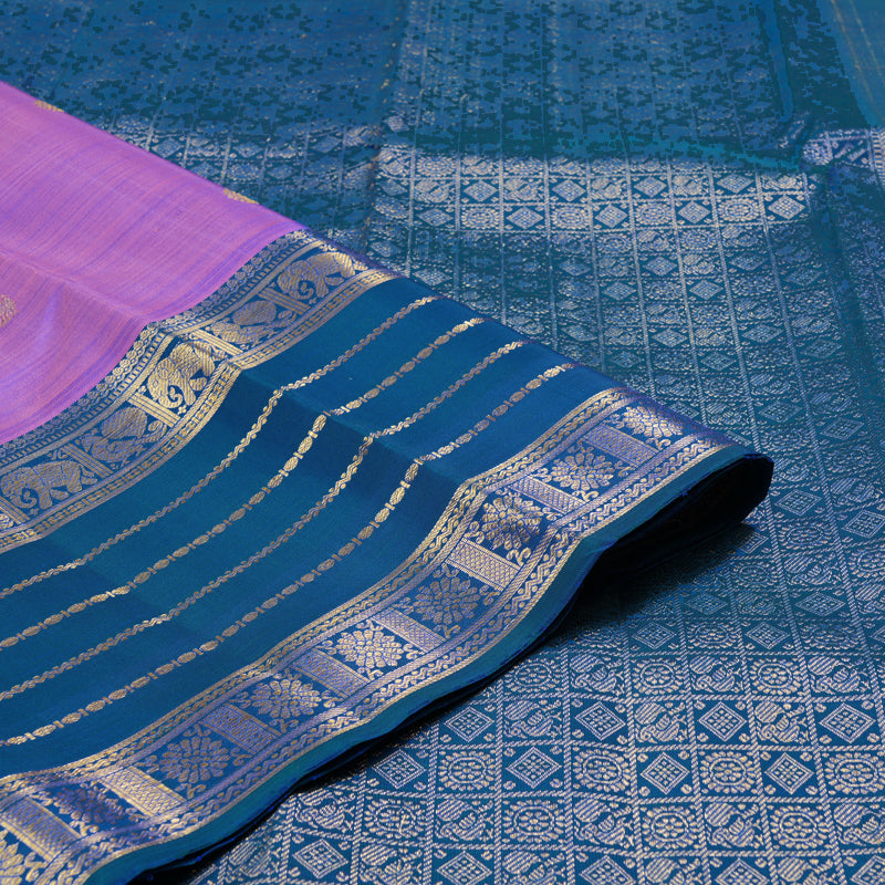 Hayagrivas Handloom Kanjivaram Silk Saree in Lustrous Purple KBD2010B6-2