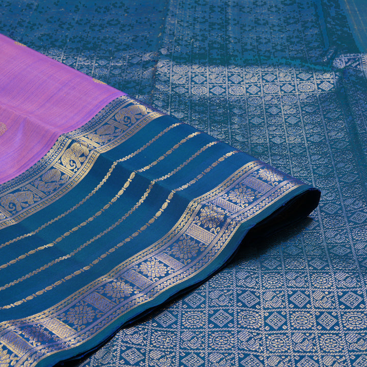 Hayagrivas Handloom Kanjivaram Silk Saree in Lustrous Purple KBD2010B6-2