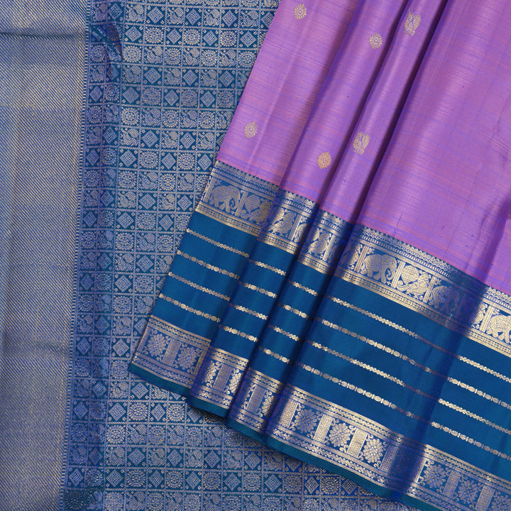 Hayagrivas Handloom Kanjivaram Silk Saree in Lustrous Purple KBD2010B6-2