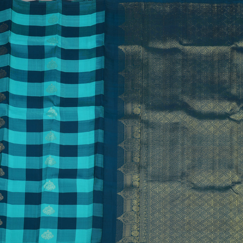 Hayagrivas Handloom Multicolour Checks Kanjivaram Silk Saree KBD2010B9-1