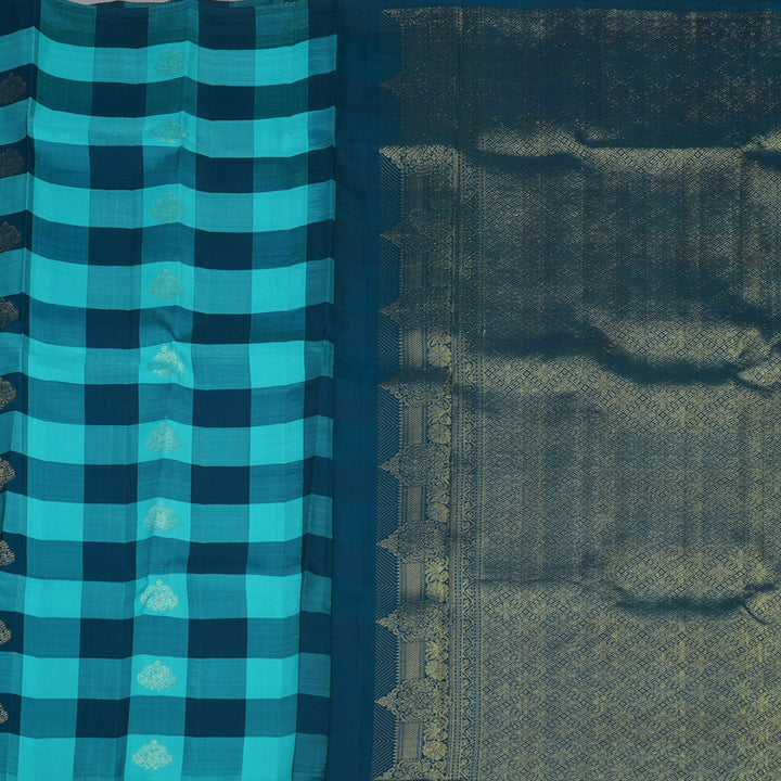 Hayagrivas Handloom Multicolour Checks Kanjivaram Silk Saree KBD2010B9-1