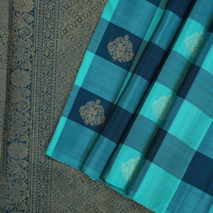 Hayagrivas Handloom Multicolour Checks Kanjivaram Silk Saree KBD2010B9-1