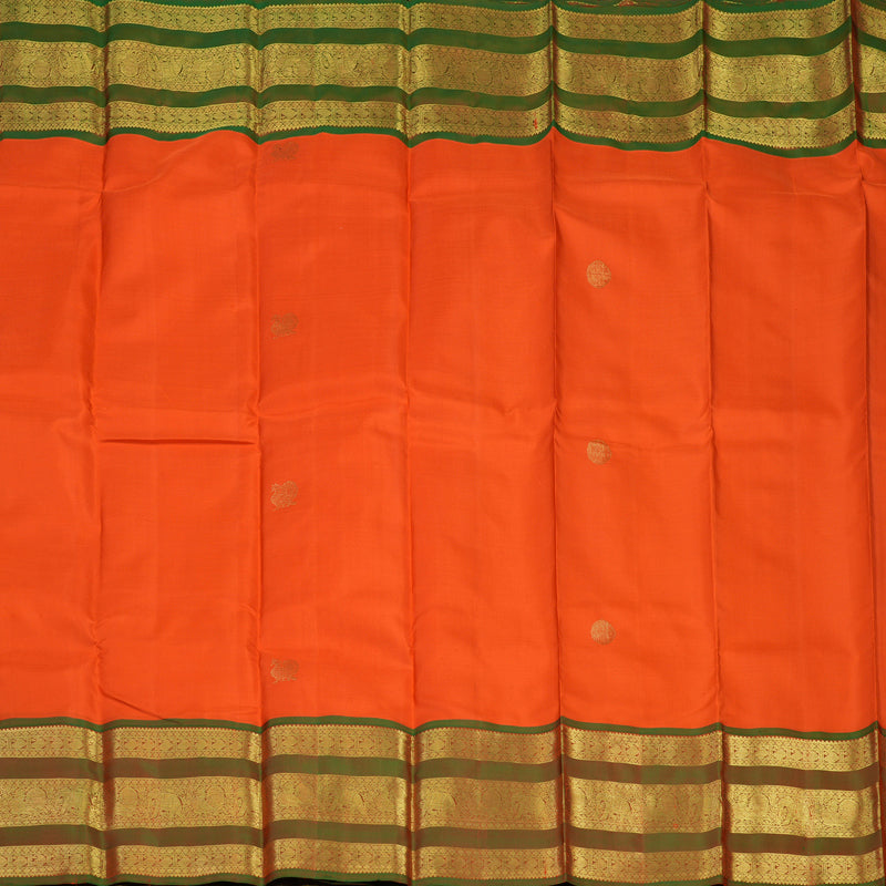 Hayagrivas Handloom Fanta Orange Kanjivaram Silk Saree with Manthalir Border KBD2011B7-1
