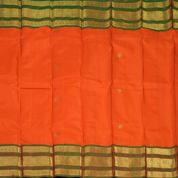 Hayagrivas Handloom Fanta Orange Kanjivaram Silk Saree with Manthalir Border KBD2011B7-1