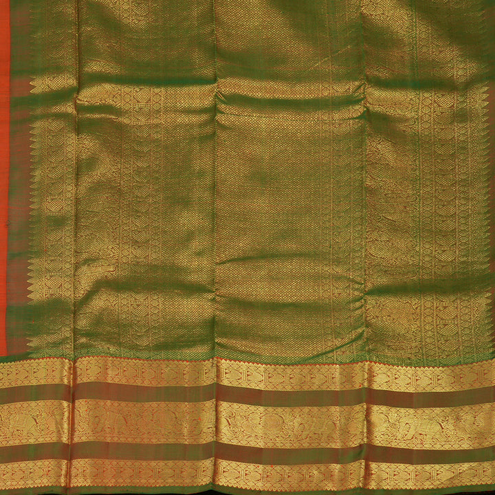 Hayagrivas Handloom Fanta Orange Kanjivaram Silk Saree with Manthalir Border KBD2011B7-1