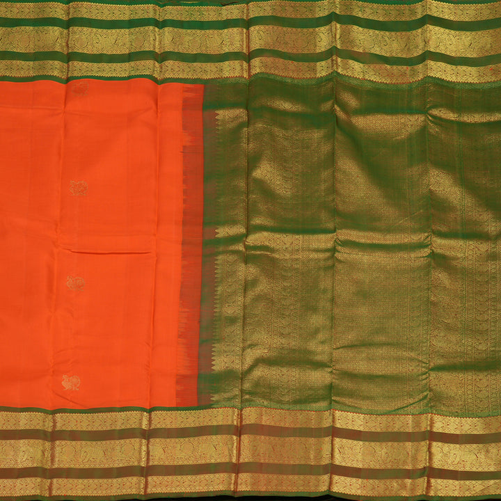 Hayagrivas Handloom Fanta Orange Kanjivaram Silk Saree with Manthalir Border KBD2011B7-1