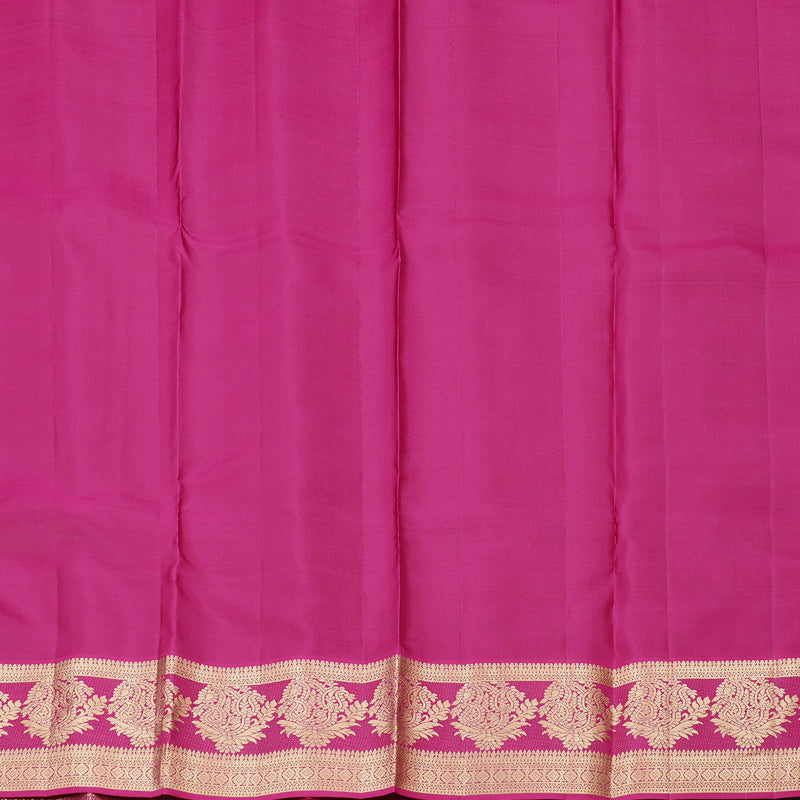 Hayagrivas Dark Brown Handloom Kanjivaram Silk Saree with Purple Border KBD2017B10-3