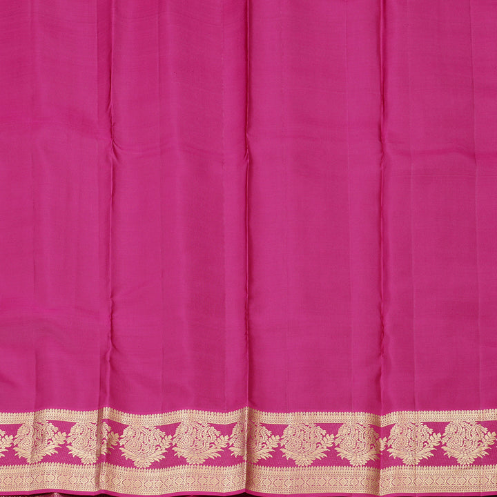 Hayagrivas Dark Brown Handloom Kanjivaram Silk Saree with Purple Border KBD2017B10-3