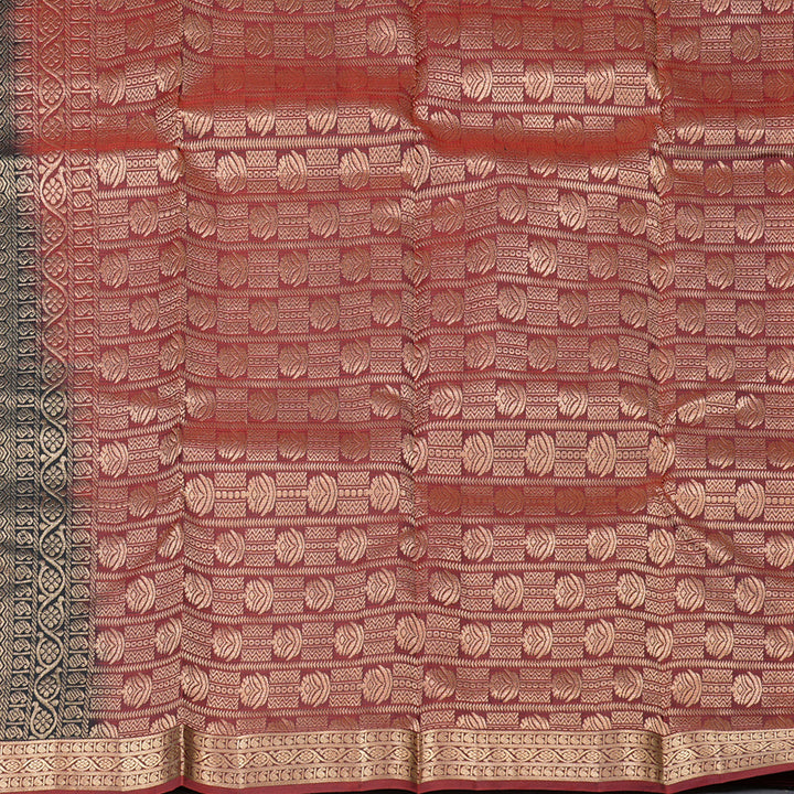 Hayagrivas Black Handloom Kanjivaram Silk Saree with Wine Maroon Border KBD2019B3-7