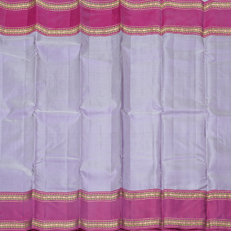 Hayagrivas Light Lilac Handloom Kanjivaram Silk Saree with Purple Border KBD2023B10-1