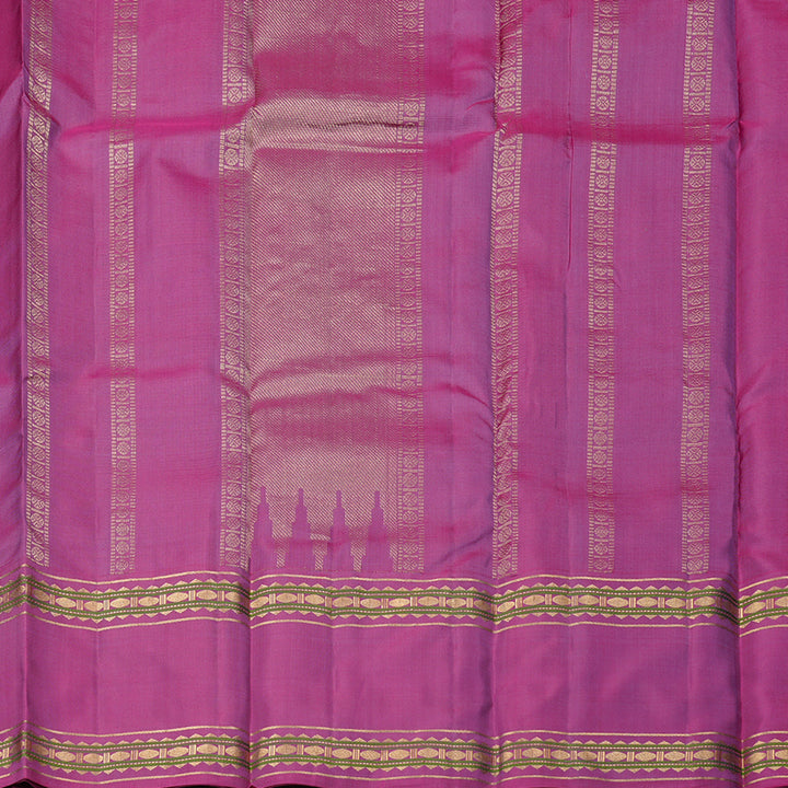 Hayagrivas Light Lilac Handloom Kanjivaram Silk Saree with Purple Border KBD2023B10-1