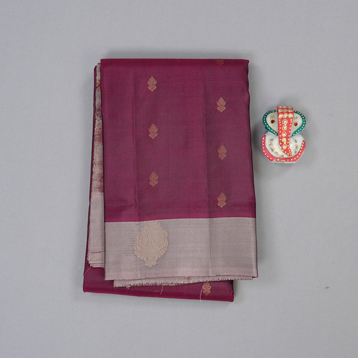 Hayagrivas Handloom Kanjivaram Silk Saree in Lively Wine Maroon KBD2023B2-8