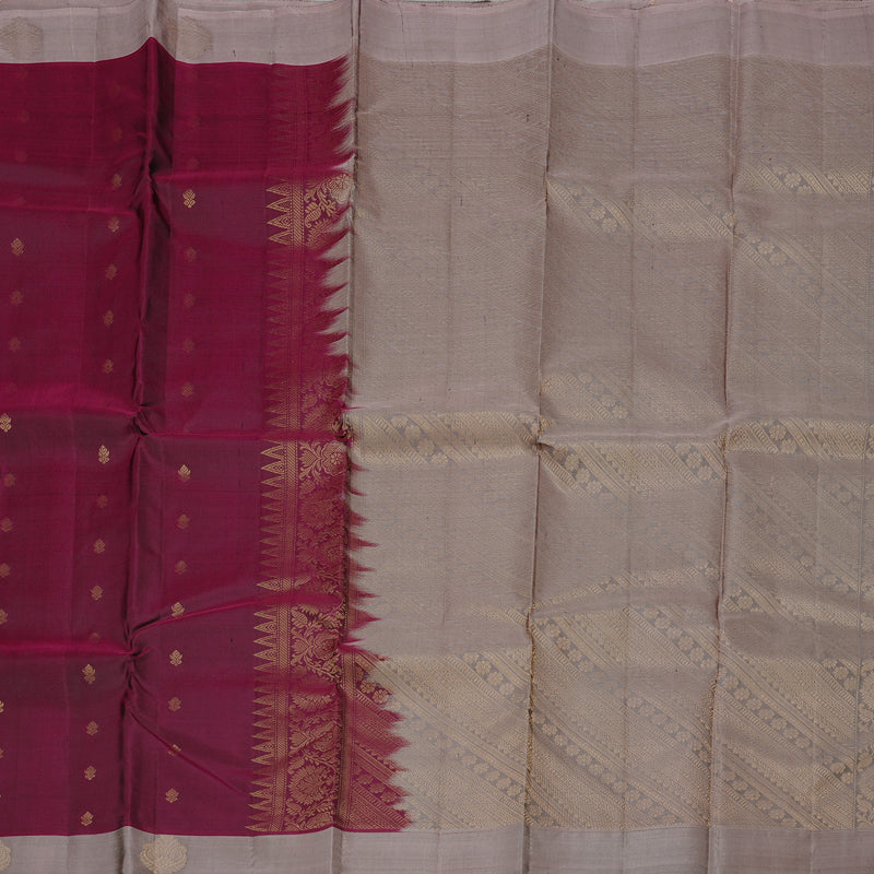 Hayagrivas Handloom Kanjivaram Silk Saree in Lively Wine Maroon KBD2023B2-8