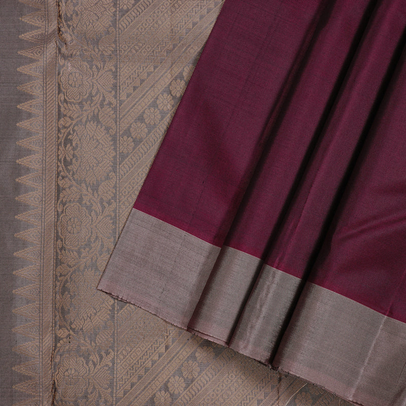 Hayagrivas Handloom Kanjivaram Silk Saree in Lively Wine Maroon KBD2023B2-8
