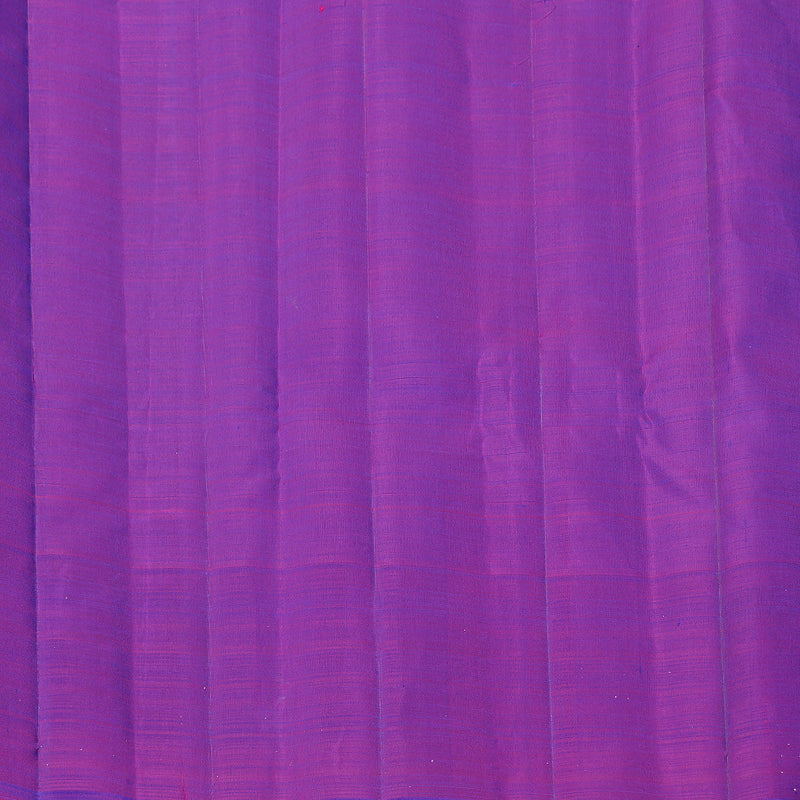 Hayagrivas Peacock Blue Handloom Kanjivaram Silk Saree with Purple Border KBD2026B3-1