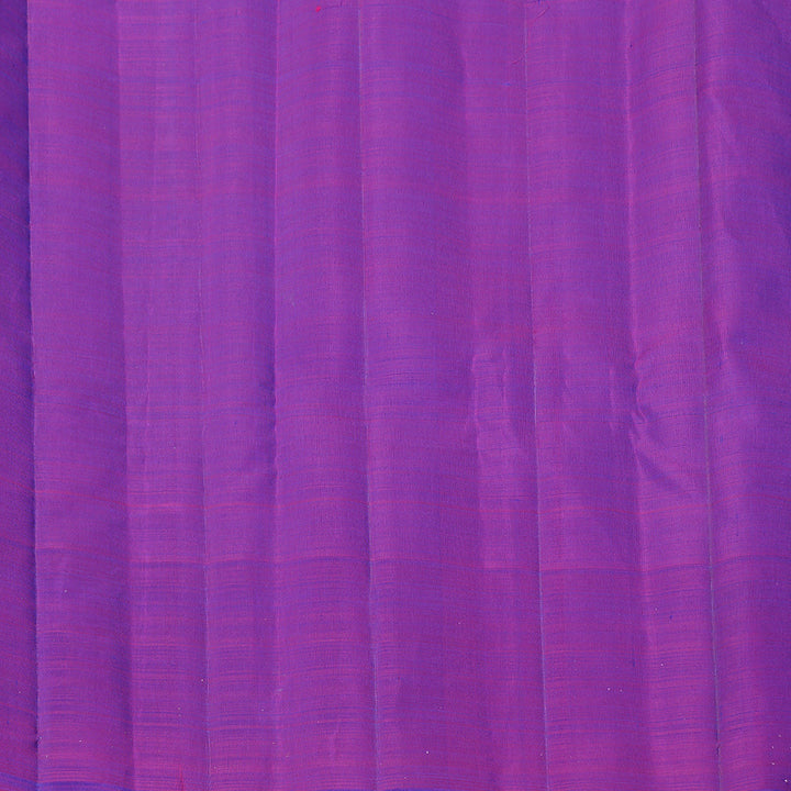Hayagrivas Peacock Blue Handloom Kanjivaram Silk Saree with Purple Border KBD2026B3-1