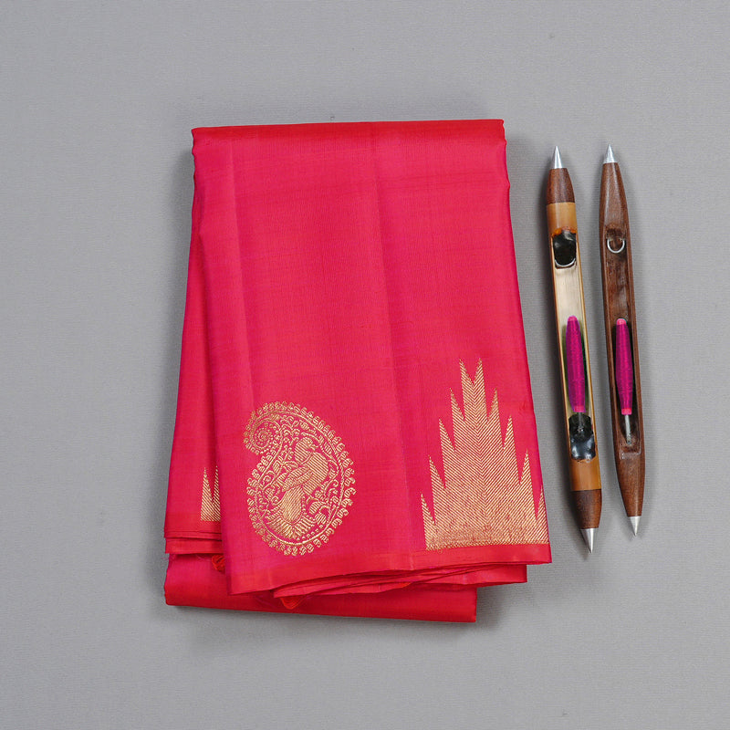 Hayagrivas Reddish Pink Handloom Kanjivaram Silk Saree KBD2026B4-1